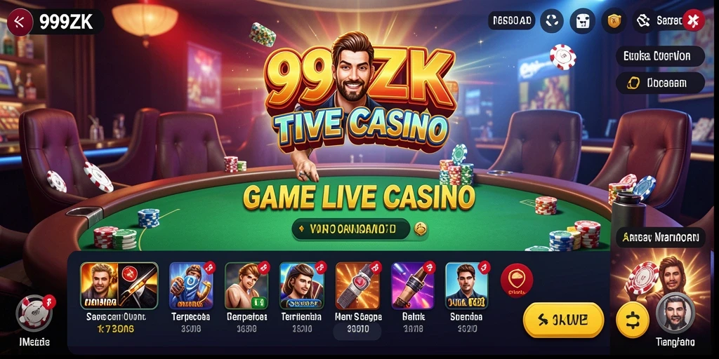 Tampilan gameplay Live Casino yang menarik dan interaktif di 999ZK.