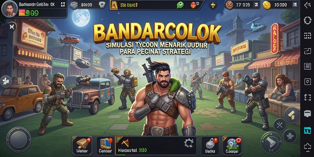 Screenshot gameplay BANDARCOLOK menampilkan manajemen bisnis strategis.