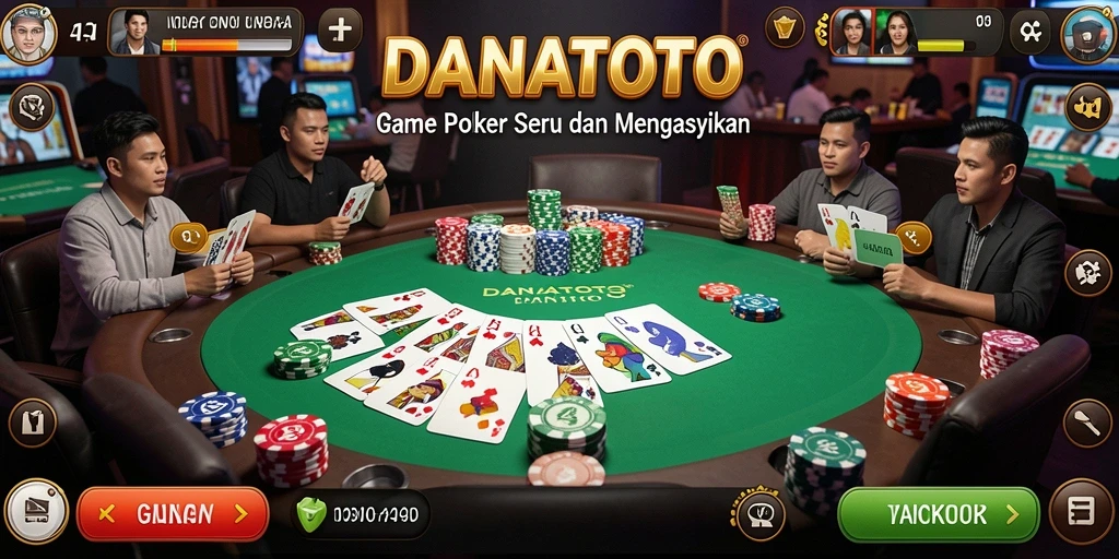Tampilan gameplay poker yang seru di DANATOTO.