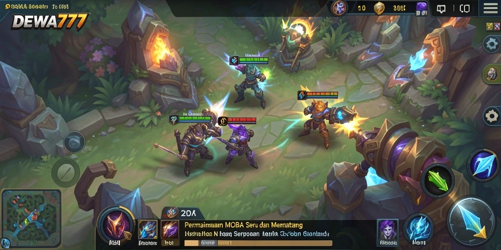 Tangkapan layar gameplay DEWA777 dengan pertempuran yang mendebarkan dan penuh aksi.