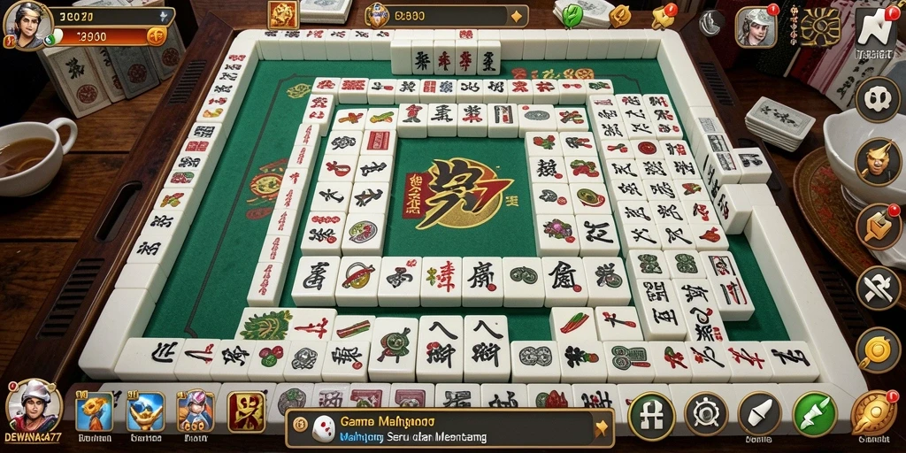 Tampilan menarik dari gameplay Mahjong di DEWANAGA77.