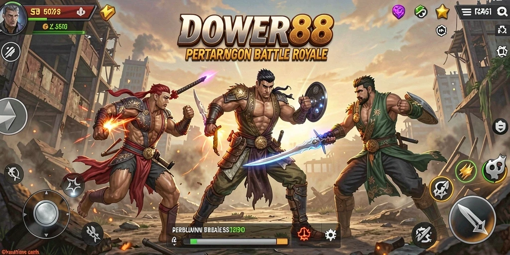 Screenshot gameplay <strong>DOWER88</strong> yang menampilkan aksi pertempuran seru.