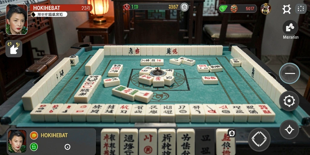 Screenshot gameplay HOKIHEBAT menampilkan momen seru mencocokkan ubin Mahjong.