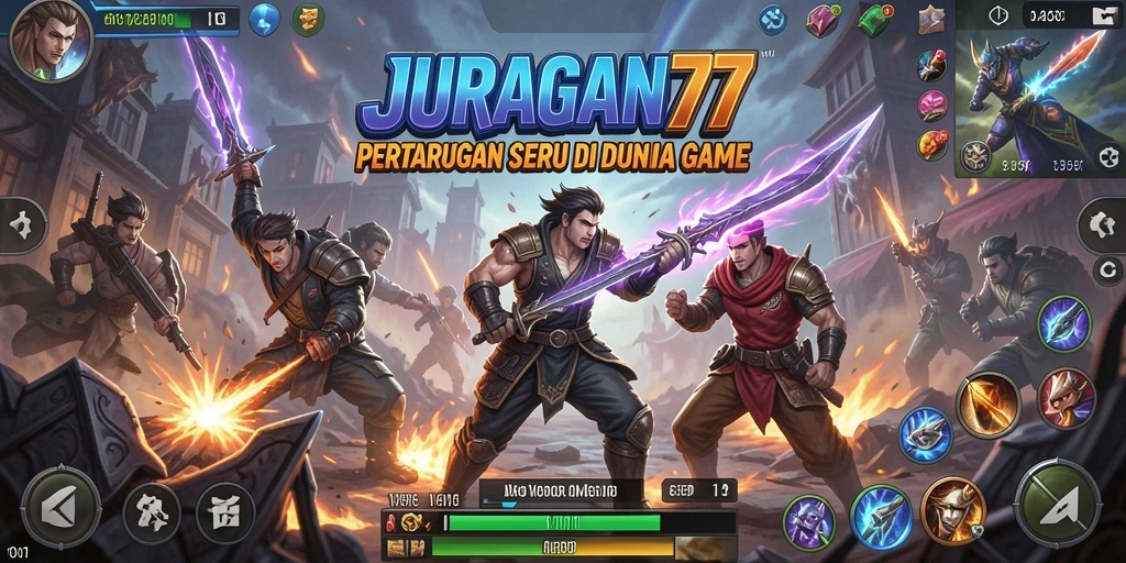 Screenshot dari JURAGAN77 menampilkan aksi pertarungan mendebarkan.