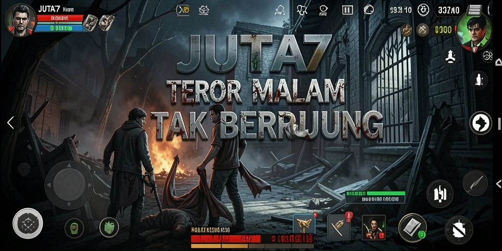 Gameplay menyeramkan di JUTA7 dengan efek suara menakutkan.