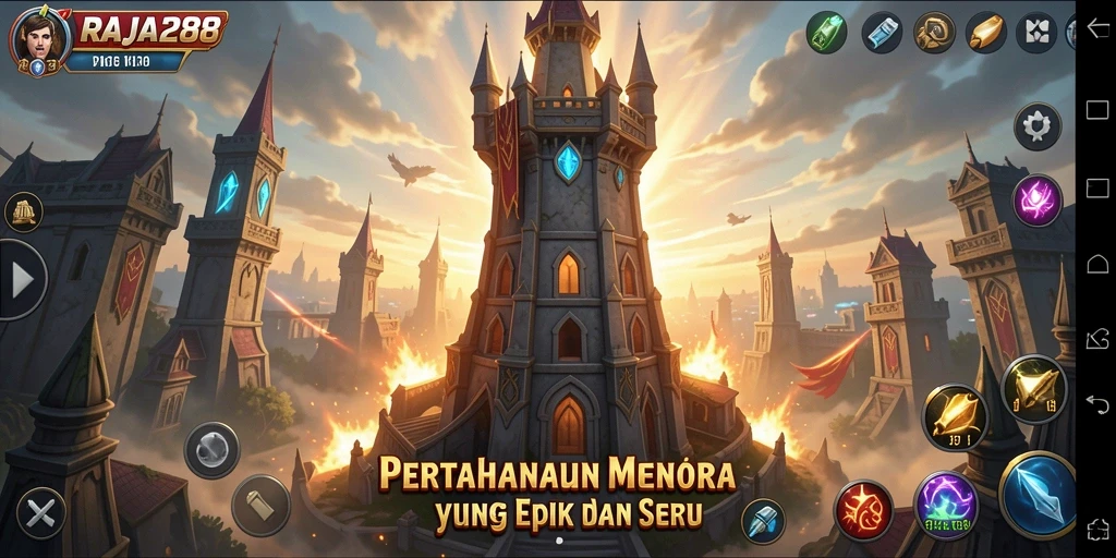 Gameplay menakjubkan RAJA288 dalam Tower Defense.