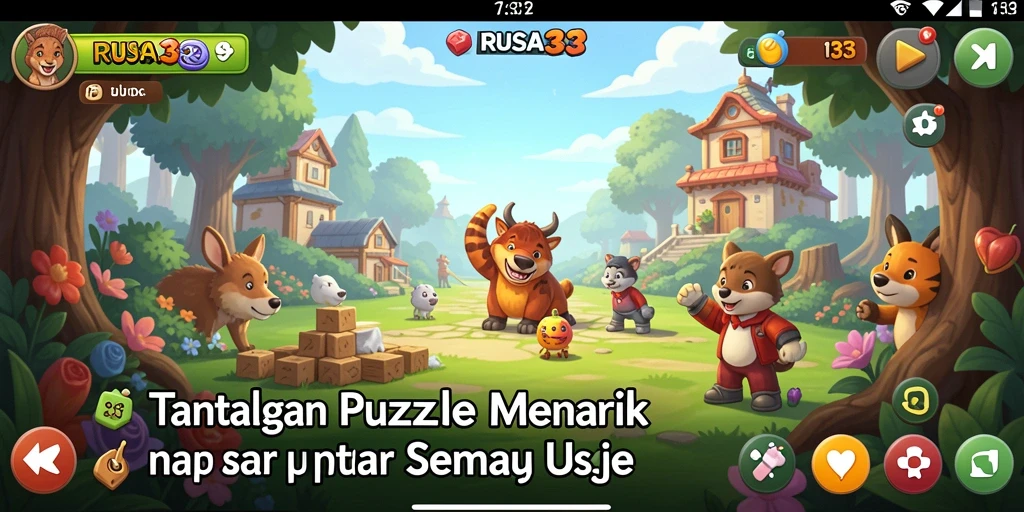 Gameplay RUSA33 dengan tantangan puzzle menarik dan kreatif.