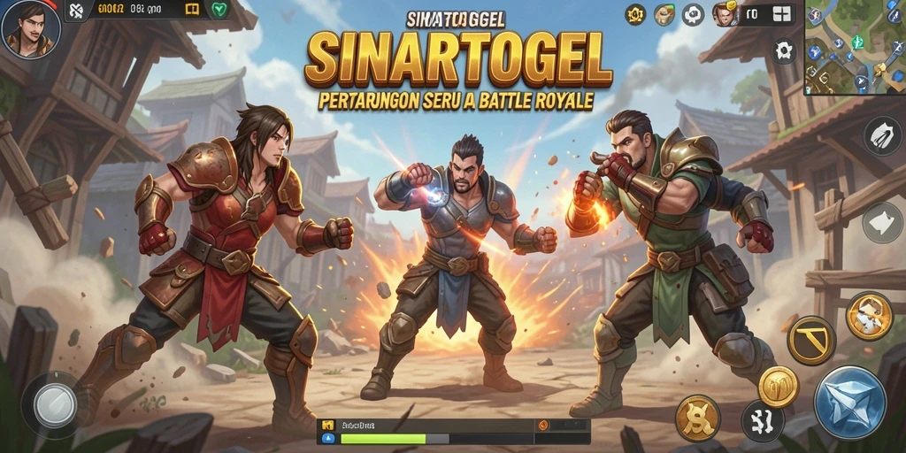 Screenshot gameplay SINARTOGEL menampilkan aksi seru di arena Battle Royale.