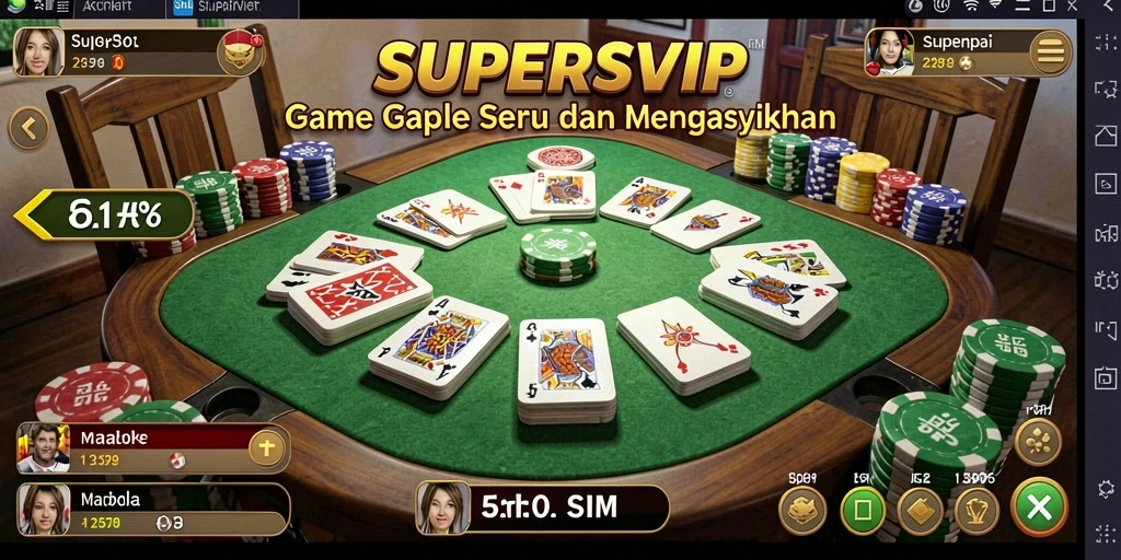 Screenshot gameplay SUPERSVIP yang memperlihatkan keseruan bermain Gaple.