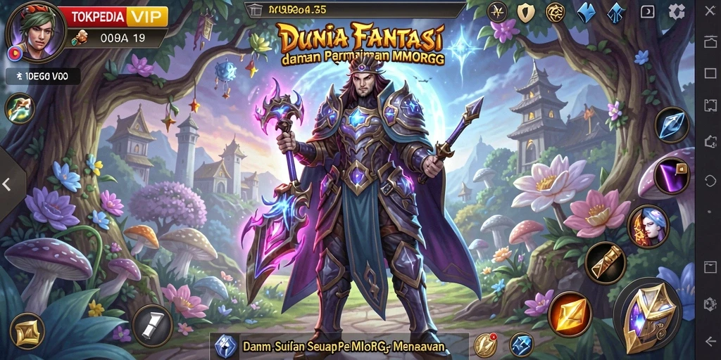 Tampilan gameplay seru dalam dunia TOKOPEDIAVIP yang luas.
