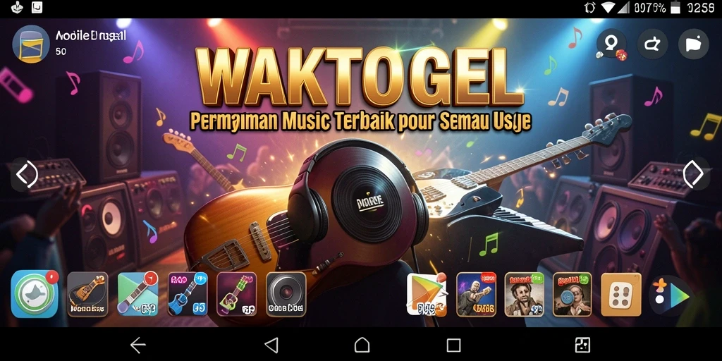 Tampilan screenshot utama WAKTOGEL dengan gameplay musik yang menarik.