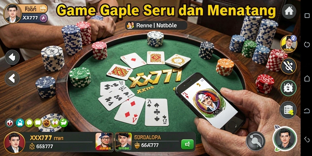 Tampilan screenshot XXX777 menunjukkan serunya bermain Gaple.