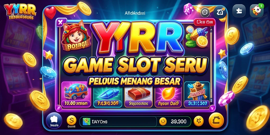 Screenshot gameplay YYRR yang menampilkan mesin slot yang menarik.